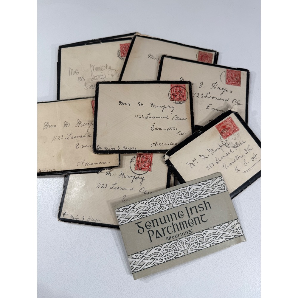 Antique Irish Mourning Stationery Letters 1912-1914 Tipperary Limerick Ephemera